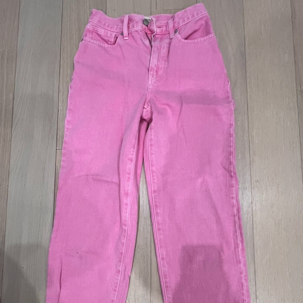 Madewell Barbie Pink Baggy Straight Jeans